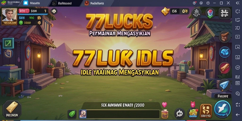 Screenshot utama gameplay 77LUCKS menampilkan kesenangan bermain Idle yang mengasyikkan.