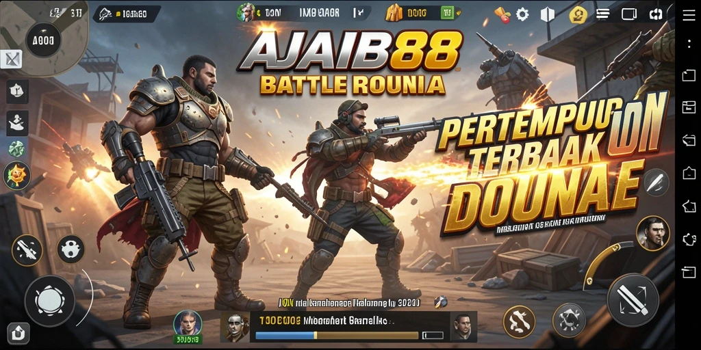 Tampilan gameplay mendebarkan dalam AJAIB88 yang menunjukkan aksi Battle Royale.