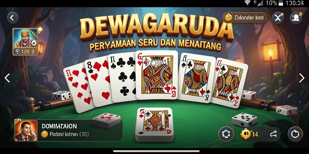 Screenshot game DEWAGARUDA menampilkan momen seru saat bermain Domino.