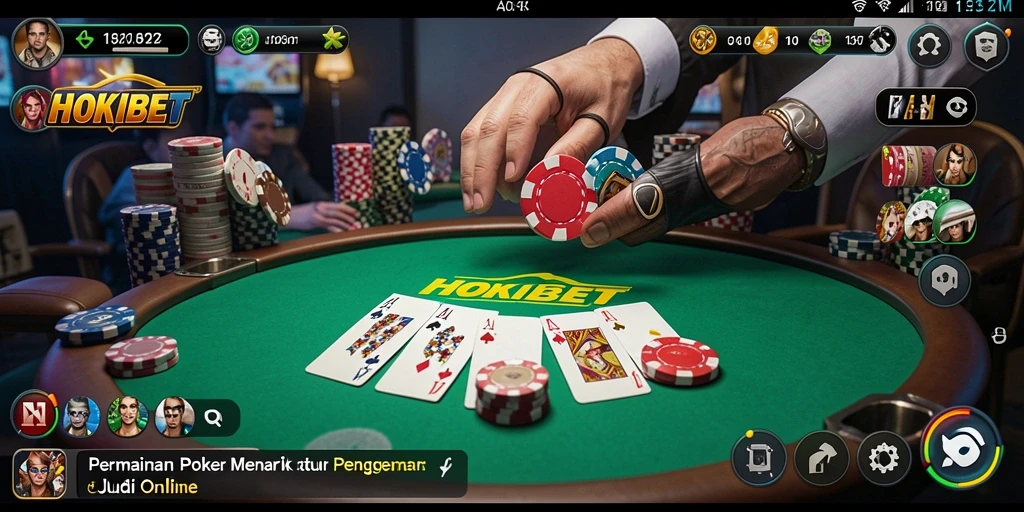 Tampilan permainan poker menarik di HOKIBET yang mendebarkan.
