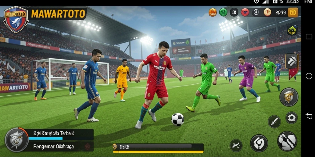 Tampilan gameplay seru dari MAWARTOTO saat pertandingan sepak bola.