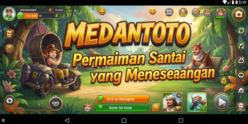 Tampilan gameplay MEDANTOTO yang ceria dan penuh tantangan.
