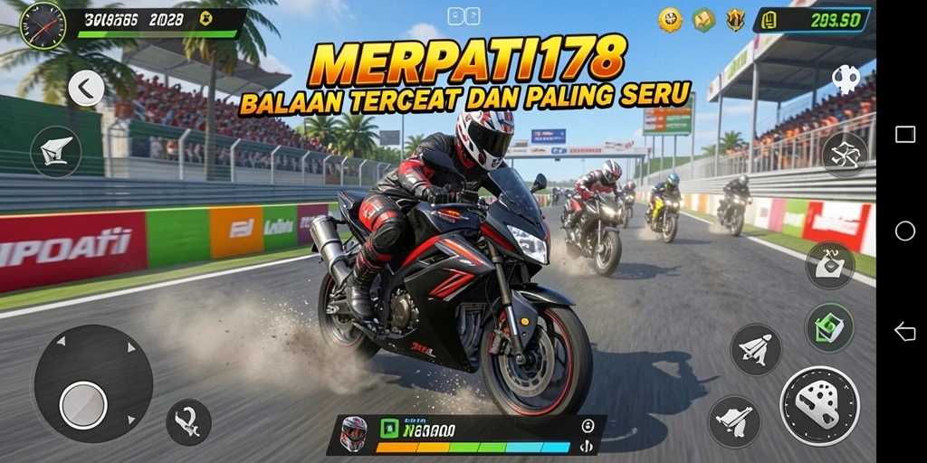 Tampilkan gameplay balapan motor yang mendebarkan di MERPATI178.