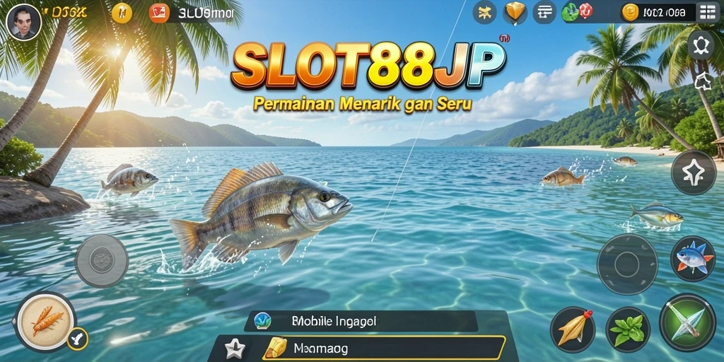 Tampilan gameplay menakjubkan dari SLOT88JP di laut yang indah.