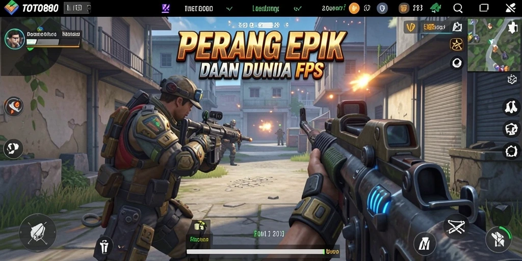 Screenshot gameplay TOTO80, menunjukkan aksi pertempuran mendebarkan.
