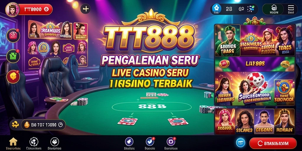 Screenshot TTT888 menampilkan dealer Live Casino yang ramah dan interaktif.