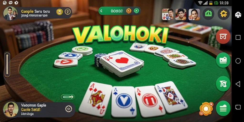 Tampilan gameplay VALOHOKI yang seru dengan gaya gaple yang menarik.